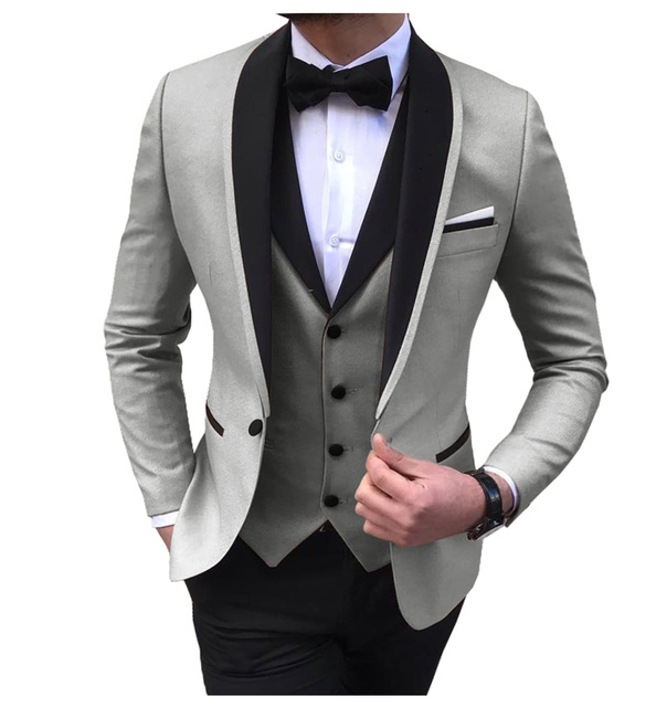 Sciamori da uomo da uomo da uomo da uomo Sciamori per groomsmen per sposi (blazer+gilet+pantaloni)