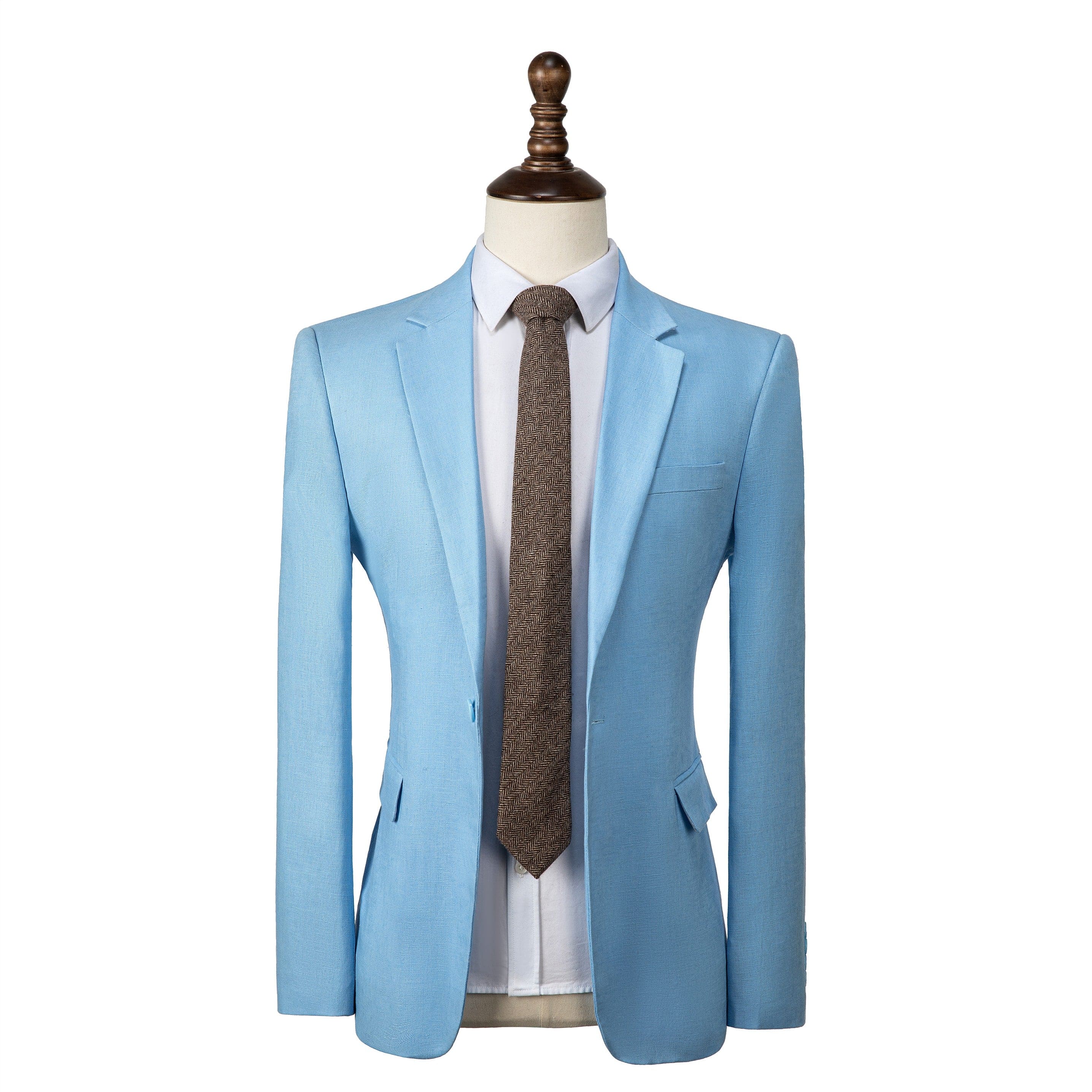 ceehuteey Fashion Formal Men's Linen Regular Notch Lapel Blazer