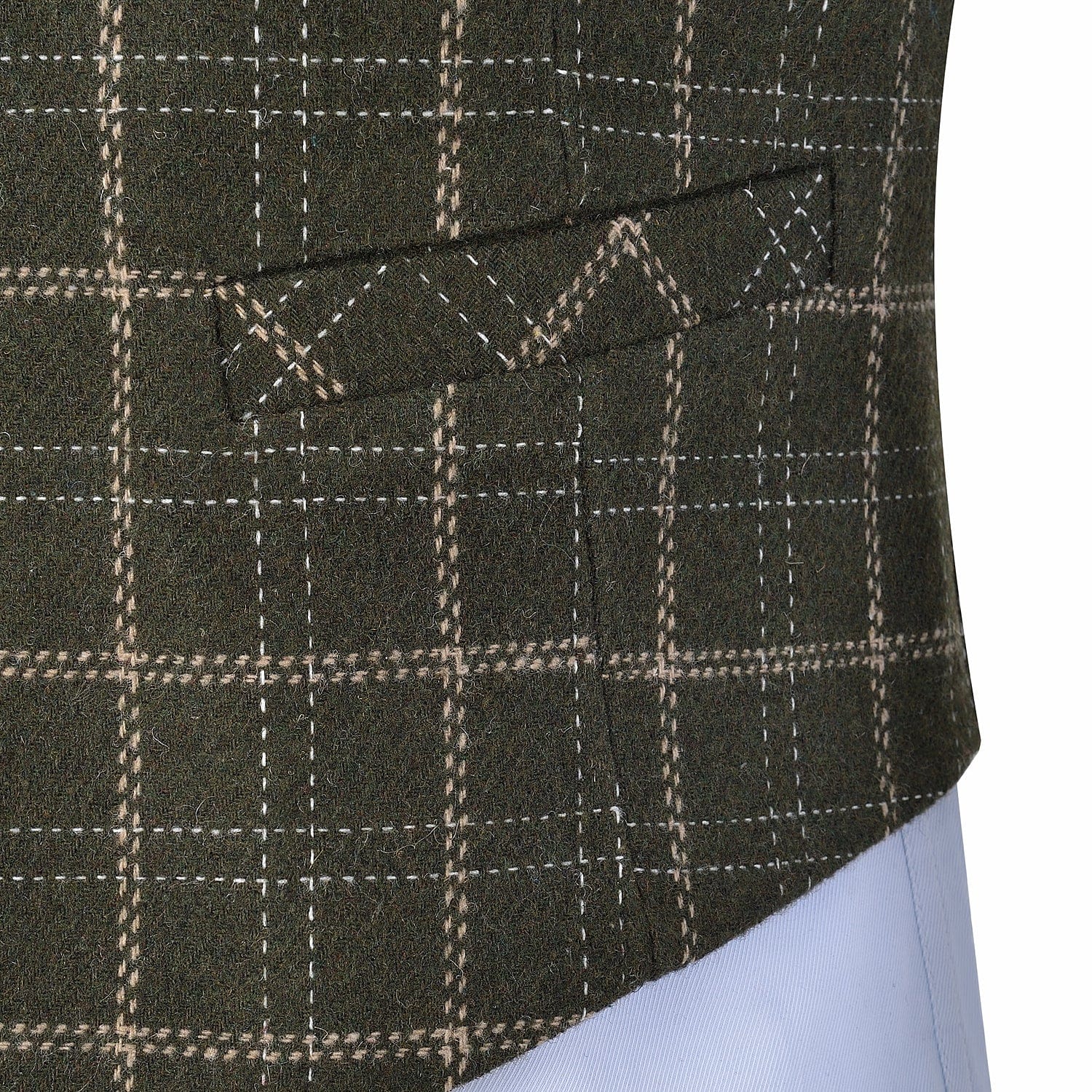 ceehuteey Formal Fashion Men's Suit Vest Tweed Plaid V Neck Waistcoat