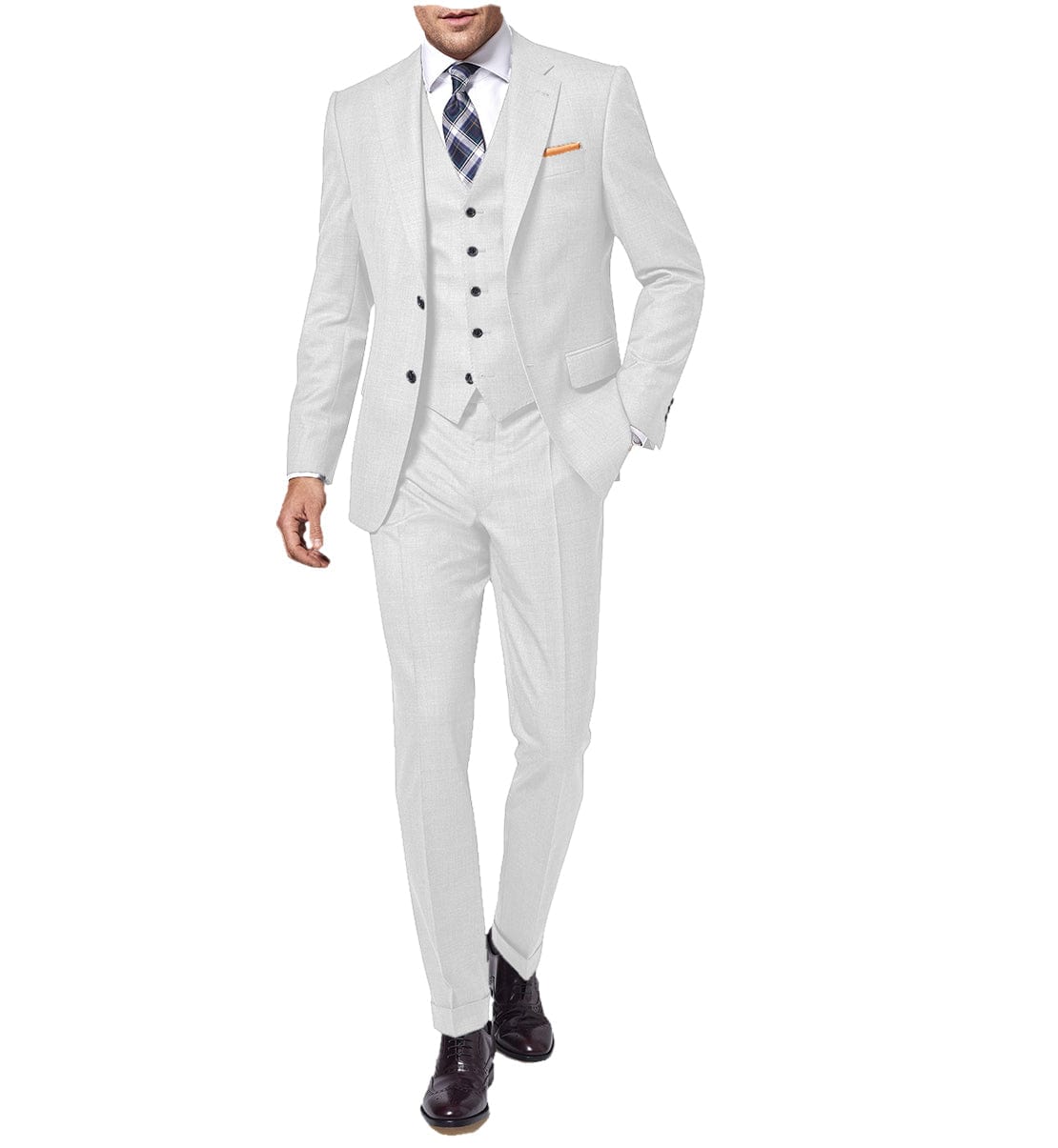 ceehuteey Formal Men's Regular Fashion Notch Lapel Blazer 3 Pieces (Blazer+Vest+Pants)