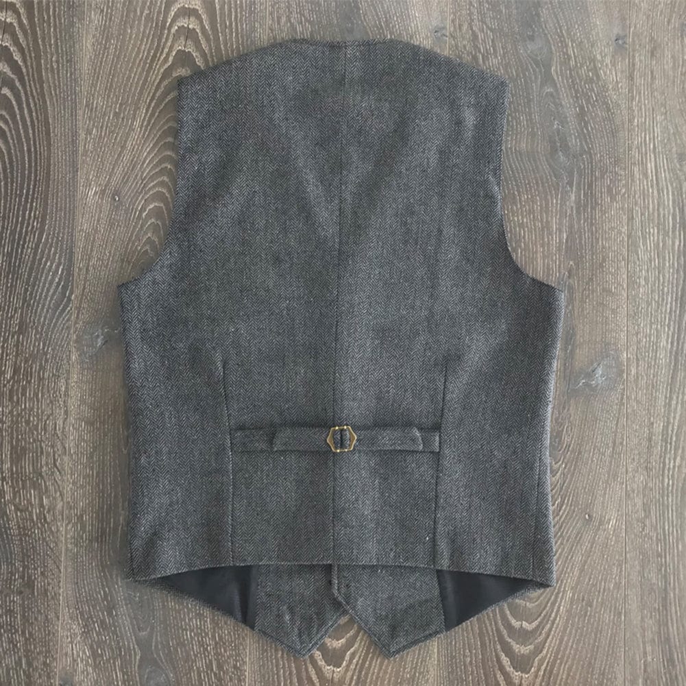 ceehuteey Men's Casual Suit Vest Herringbone V Neck Waistcoat