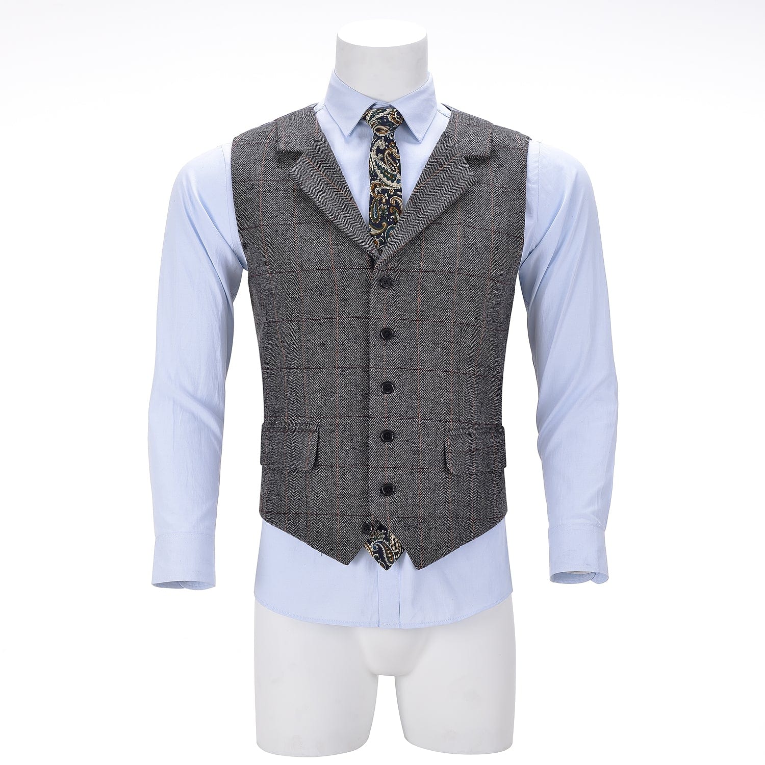 ceehuteey Men's Classic Fashion Notch Lapel pinstripe Waistcoat