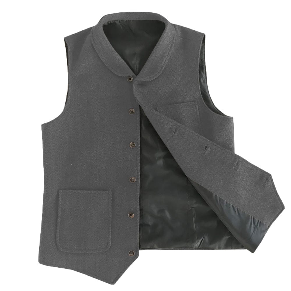 ceehuteey Men's Double Breasted Fashion Herringbone V Neck Waistcoat