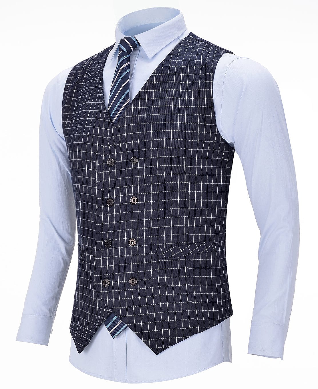 ceehuteey Men's formal Suit Vest Houndstooth V Neck Waistcoat