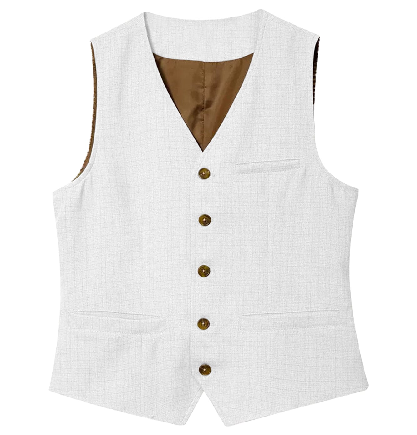 ceehuteey Men's Linen V Neck Vest Casual Summer Fashion Waistcoat