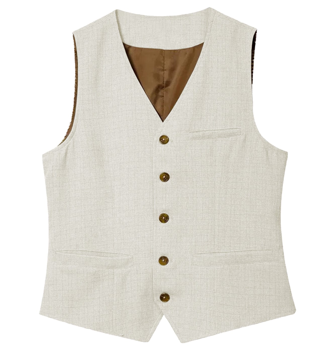 ceehuteey Men's Linen V Neck Vest Casual Summer Fashion Waistcoat