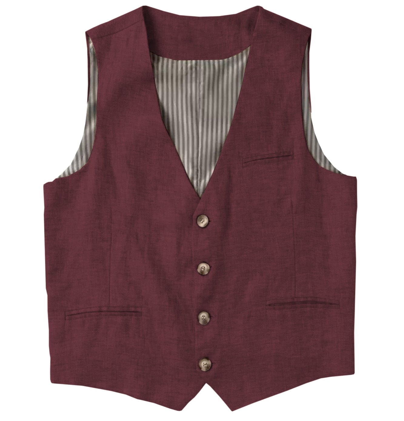 ceehuteey Men's Linen V Neck Vest Casual Summer Leisure Waistcoat