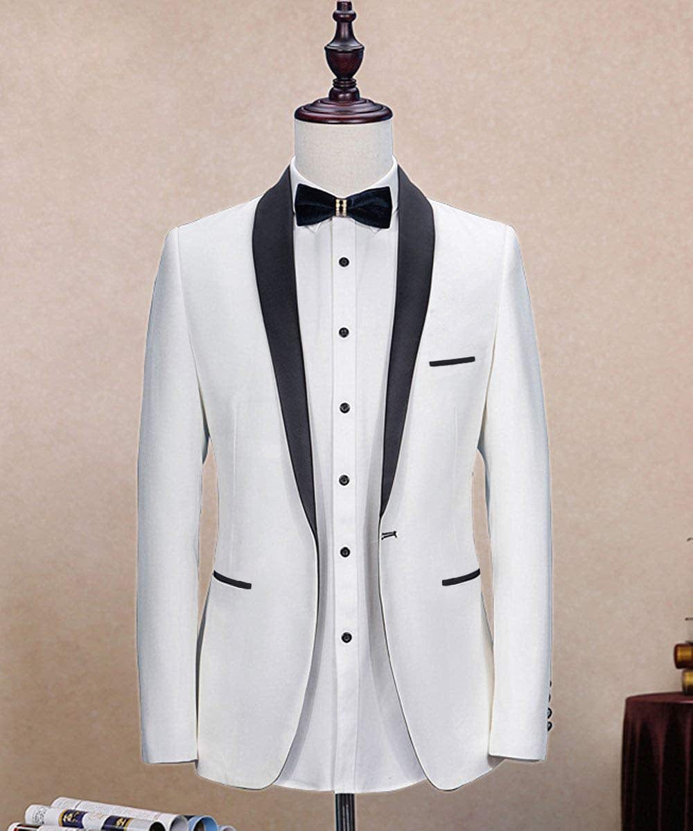 ceehuteey Men's Suit Jacket Slim Fit One Button Shawl Lapel Tuxedo Wedding Groomsmen Blazer