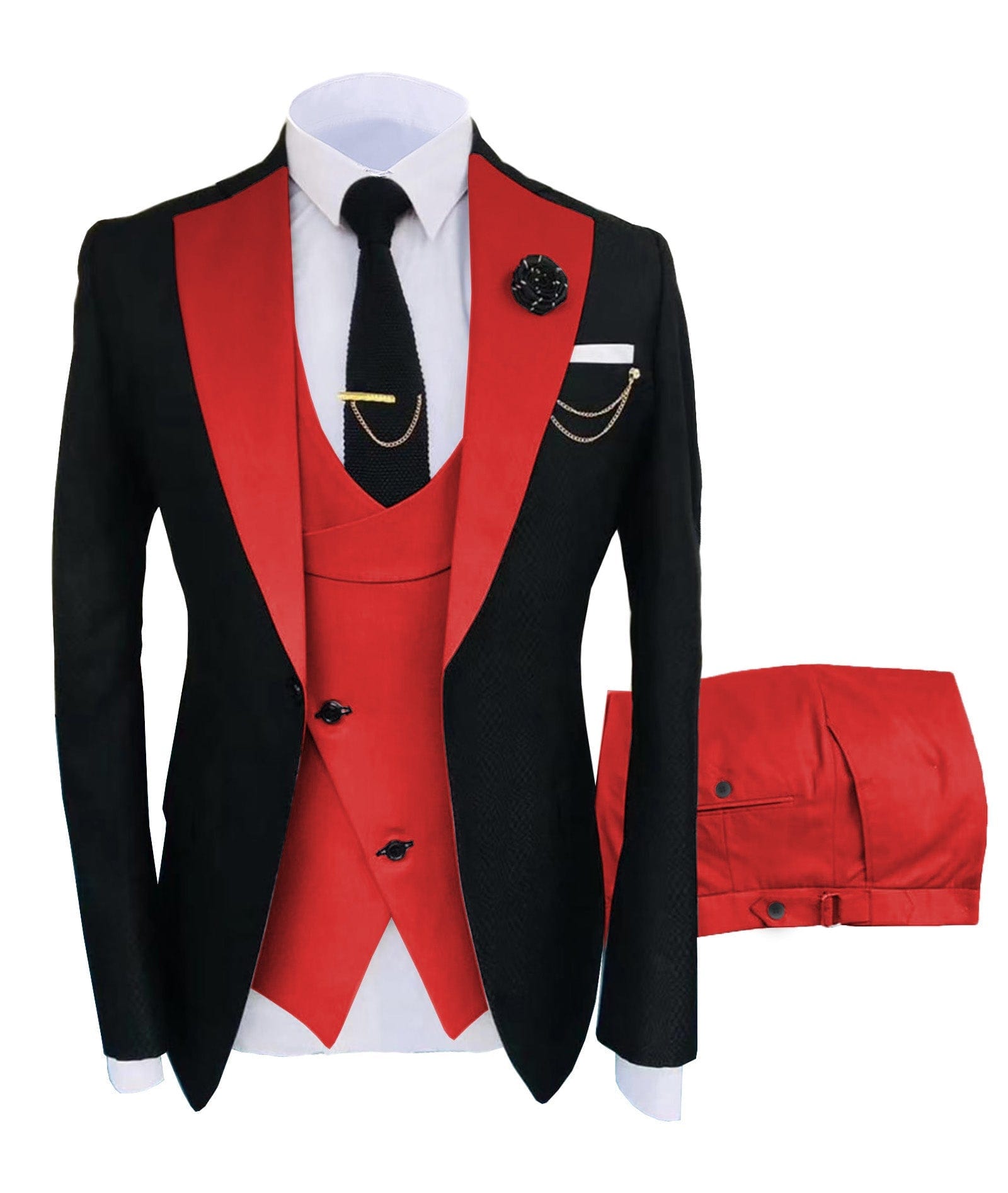 ceehuteey Men's Suits Slim Fit 3 Pieces Notch Lapel Tuxedos for Wedding (Blazer+Vest+Pant)