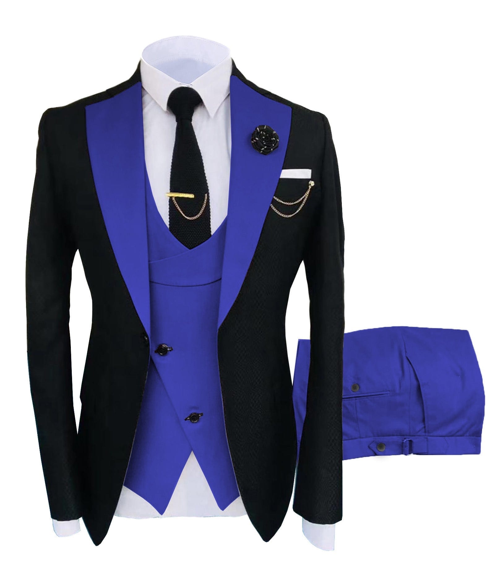 ceehuteey Men's Suits Slim Fit 3 Pieces Notch Lapel Tuxedos for Wedding (Blazer+Vest+Pant)