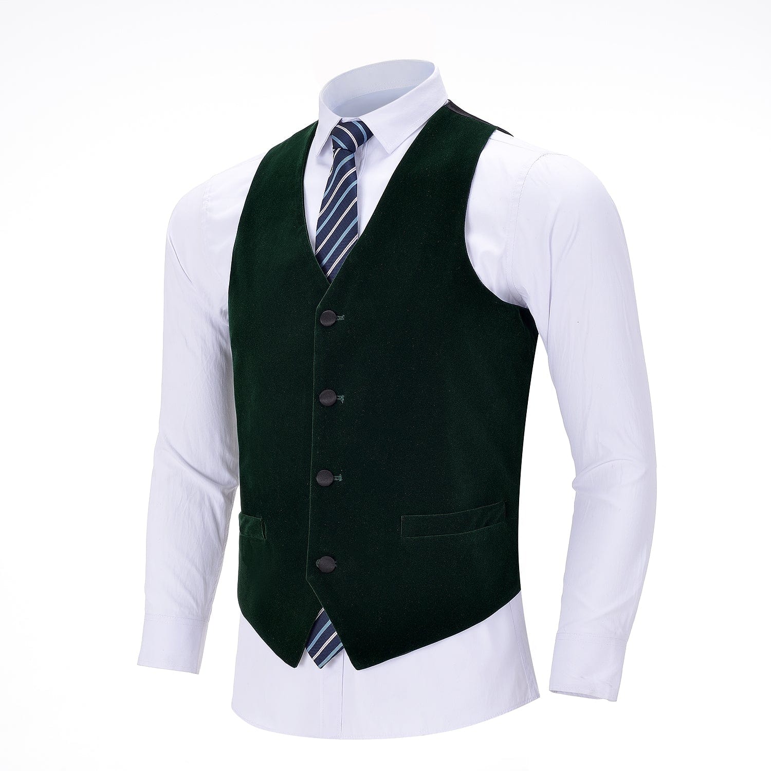 ceehuteey Men's Velvet V Neck Waistcoat For Wedding Party